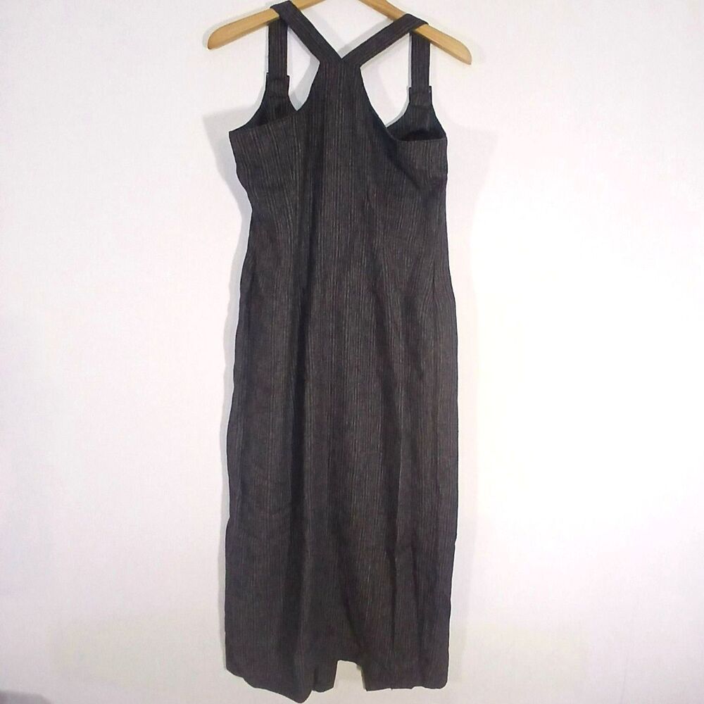 Vintage Le Chateau Ribbed Knit Midi Dress Black Large 90s Grunge Goth - Picture 2 of 10